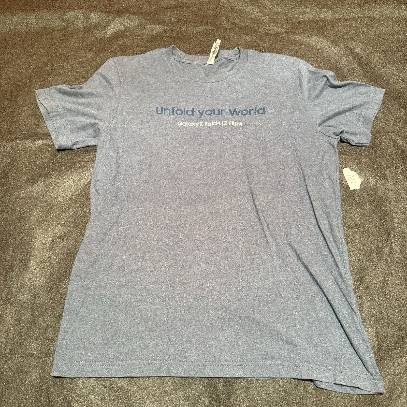 Samsung Employee Tshirt Mens M Medium Light Blue Galaxy Z Fold 4 Z Flip 4